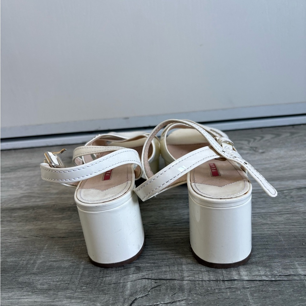 Prada Women's White Leather Platform Sandals - Picture 5 of 8